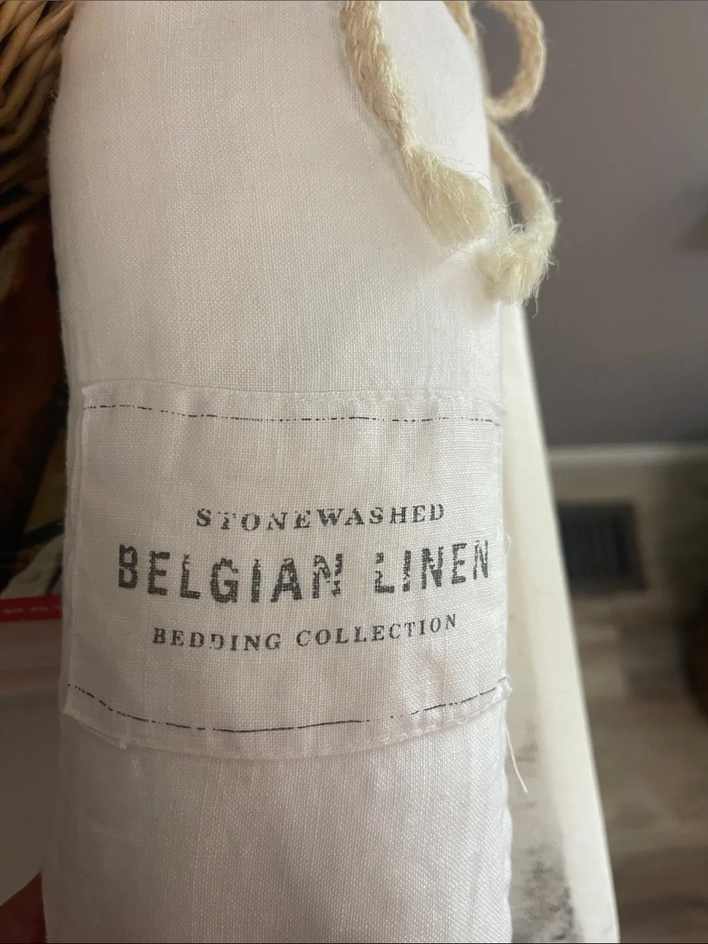 Restoration Hardware Stonewashed Belgian Linen King Pillow Sham-Set of 2 - White
